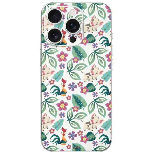Disney Princess Moana Pua and Heihei Pattern iPhone 16 Pro Skin